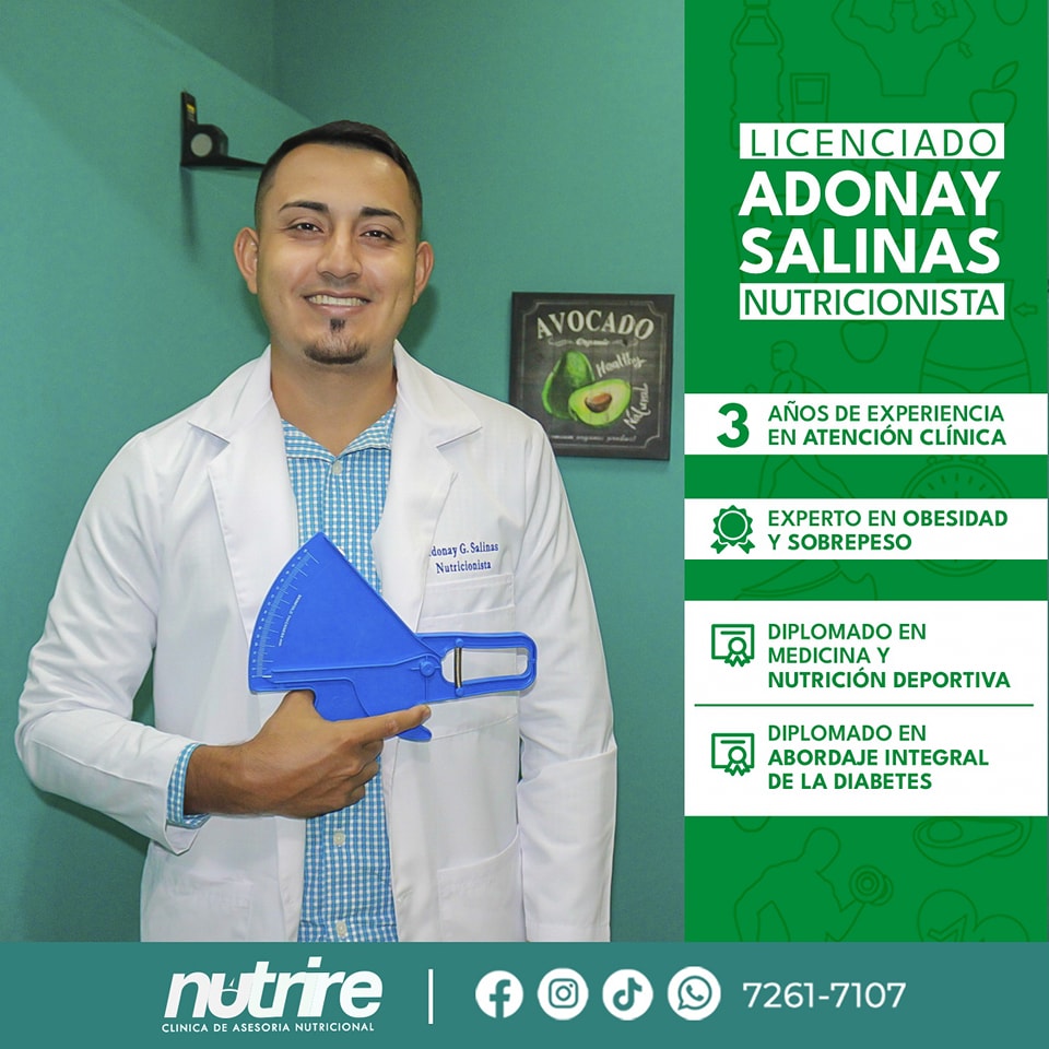 Lic. Adonay Salinas, nutricionista de la clínica Nutrire